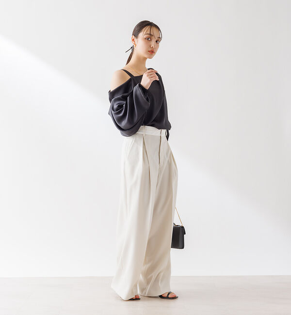 Rouge vif「とろみアシンメトリー2WAYオフショルブラウス」|シャツ・ブラウス|