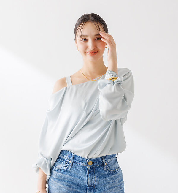 Rouge vif「とろみアシンメトリー2WAYオフショルブラウス」|シャツ・ブラウス|