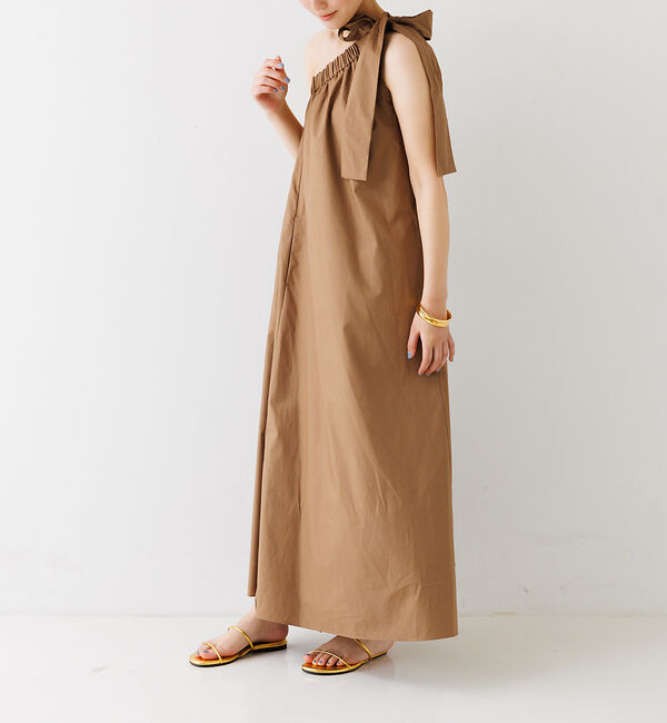 Rouge vif「ワンショルダーワンピース」|ワンピース|ブラウン