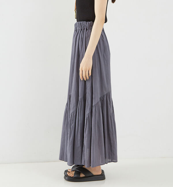 Rouge vif「コットンボイルスモッキングマキシスカート」|スカート|