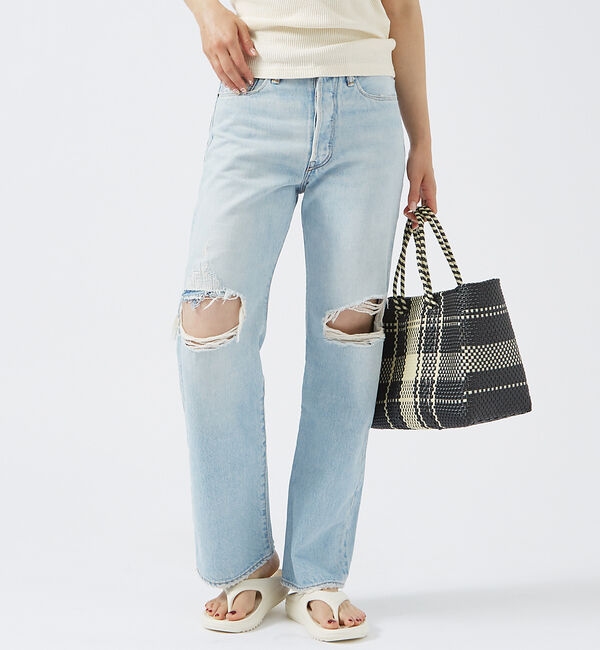 Rouge vif「【KURO/クロ】GRAPHITE INDIGO / ストレートデニム / ダメ」|デニム|ライトブルー