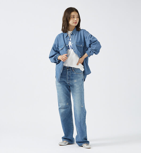 Rouge vif「【KURO/クロ】GRAPHITE INDIGO / ストレートデニム / ダメ」|デニム|