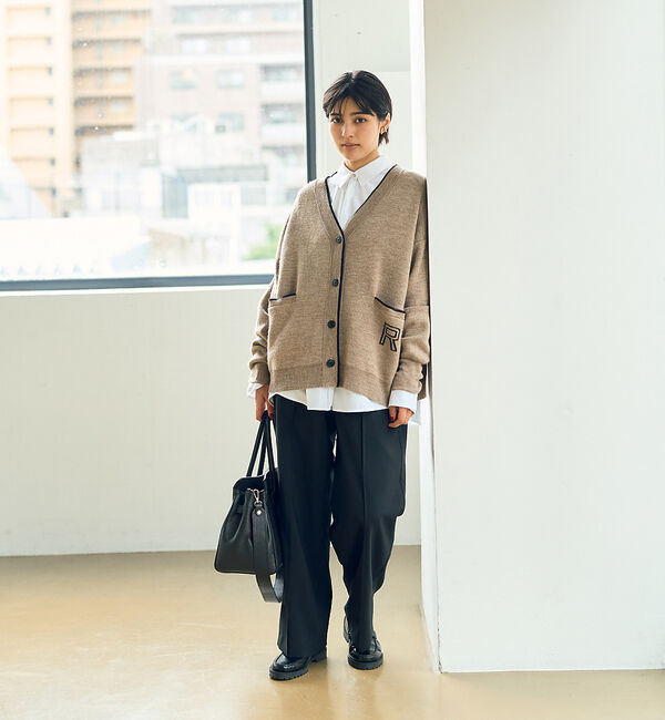 Rouge vif「バックロゴニットカーディガン」|カーディガン|