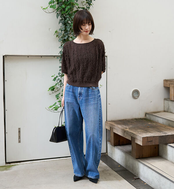 Rouge vif「シアーフリンジニット フレンチプルオーバー」|ニット・セーター|