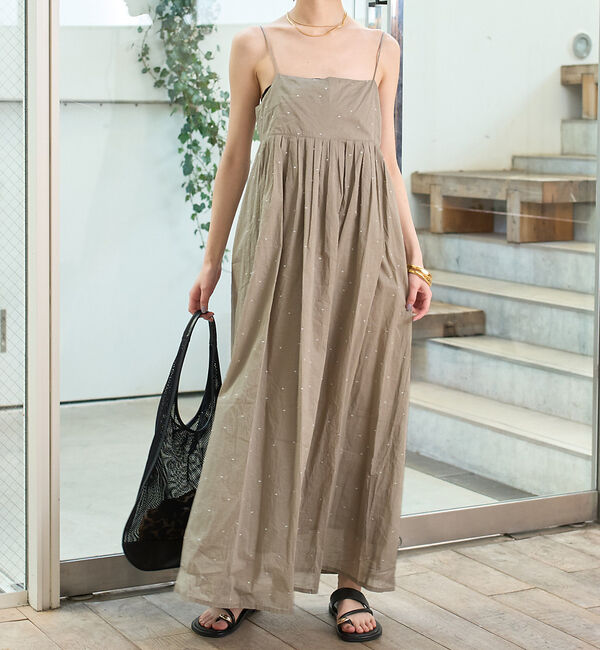 Rouge vif「シルバードット刺繍ワンピース」|ワンピース|モカ