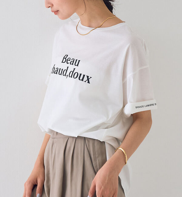 Rouge vif「ターンバックロゴTシャツ」|Tシャツ・カットソー|チャコールグレー