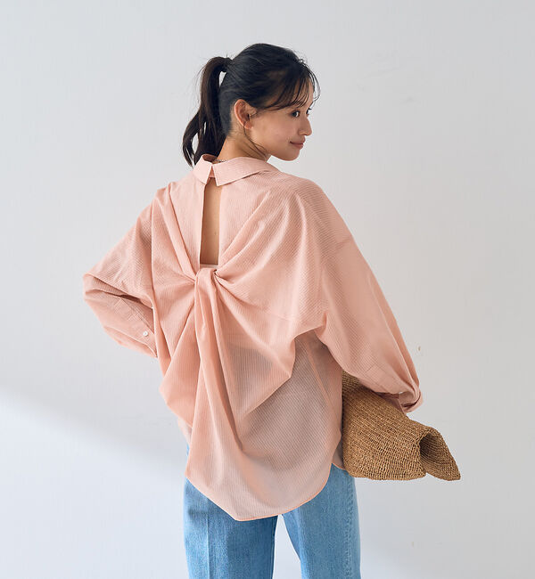 Rouge vif「【新色登場】バックツイストピンストシャツ」|シャツ・ブラウス|