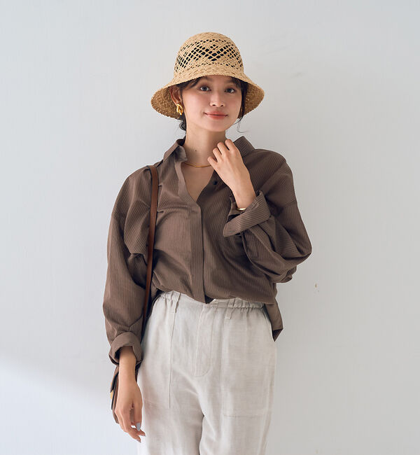 Rouge vif「【新色登場】バックツイストピンストシャツ」|シャツ・ブラウス|