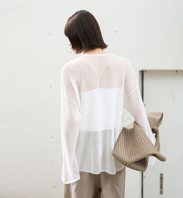 Rouge vif「スキッパー風透かしメッシュニット」|ニット・セーター|