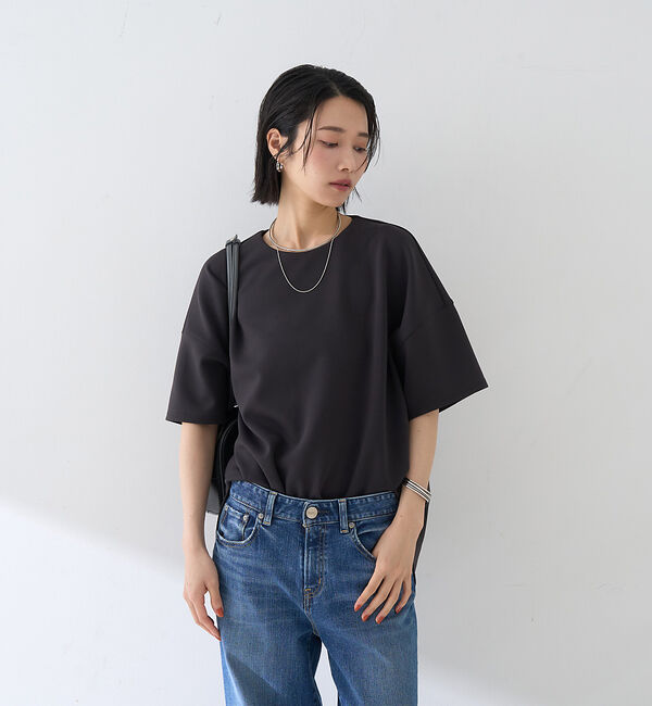 Rouge vif「【接触冷感】ストレッチダンボール半袖プルオーバー」|Tシャツ・カットソー|