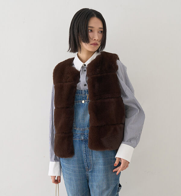 Rouge vif「コットンストライプクレリックシャツ」|シャツ・ブラウス|