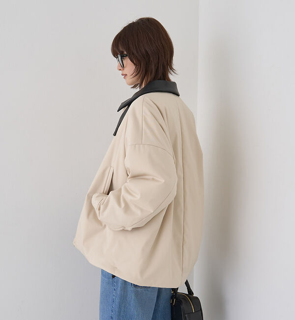 Rouge vif「異素材衿パフィブルゾン/ハンティングジャケット」|ブルゾン・スタジャン|