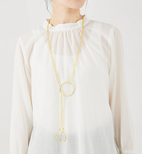 qualite「【MC STUDIO】ダブルリングチェーンネックレス」|ネックレス|ゴールド