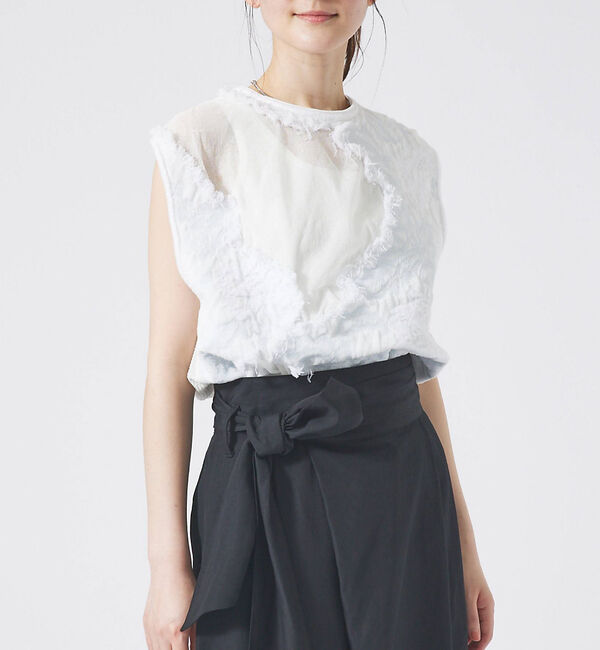 qualite「boussole&times;qualite カットフリンジニット」|ニット・セーター|オフホワイト