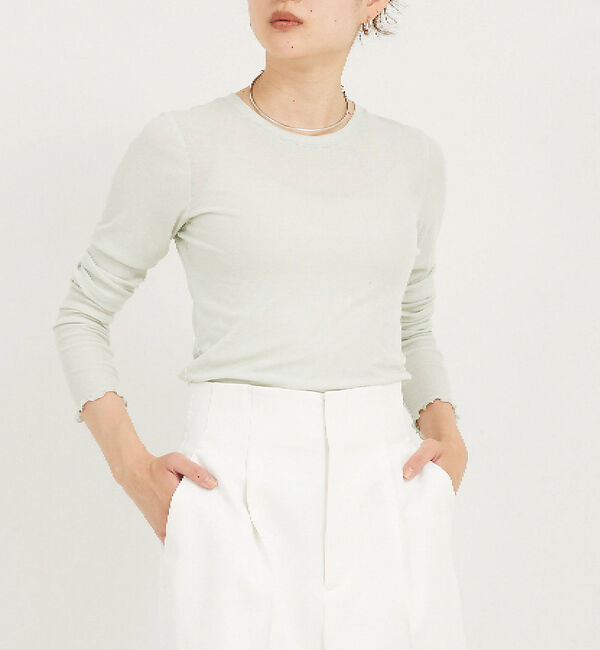 qualite「強撚フライスクルーロンT」|スウェット・ジャージ|セージグリーン