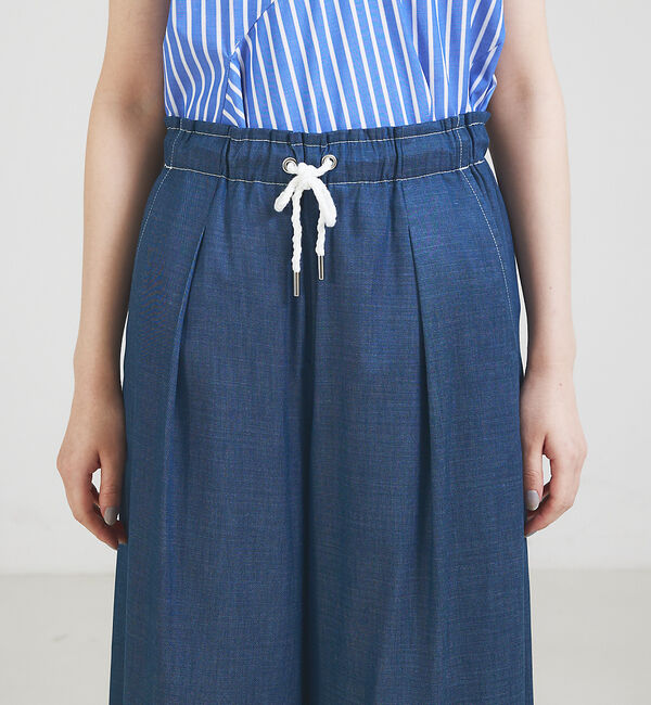 qualite「コットンリヨセルデニムワイドパンツ」|デニム|