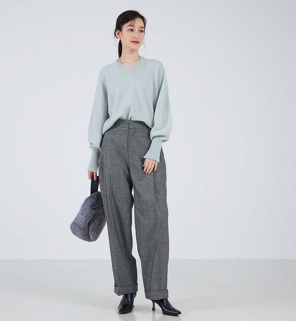 qualite「ウールグアイウールVネックニット」|ニット・セーター|