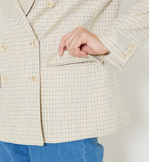 qualite「ミックスカラーツイードダブルジャケット」|その他|