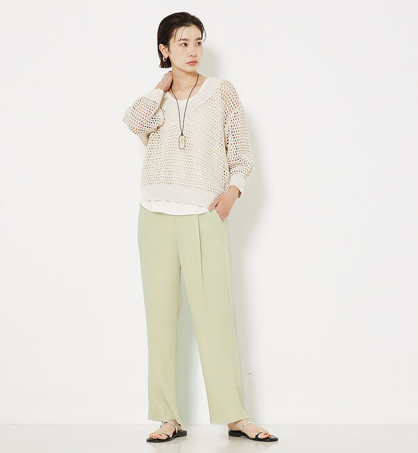 qualite「ラメローゲージVネックニット」|ニット・セーター|