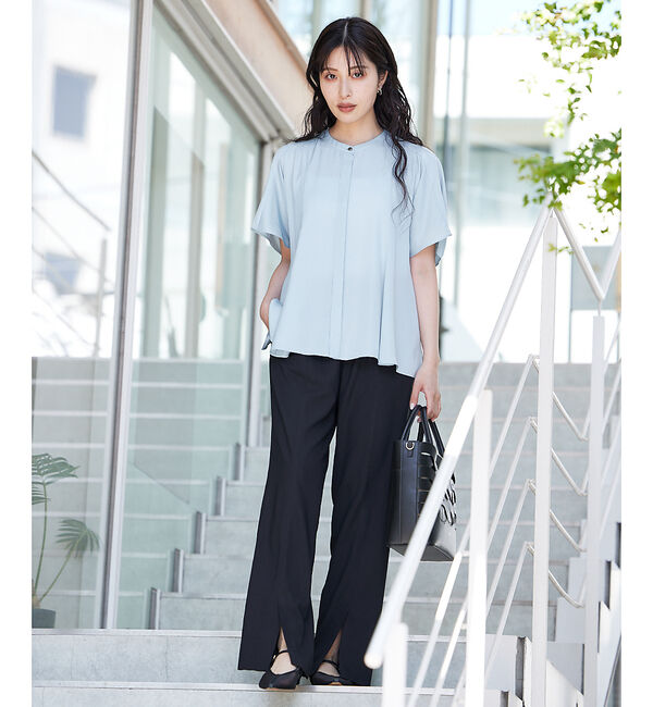 qualite「フレアーパネルブラウス」|シャツ・ブラウス|