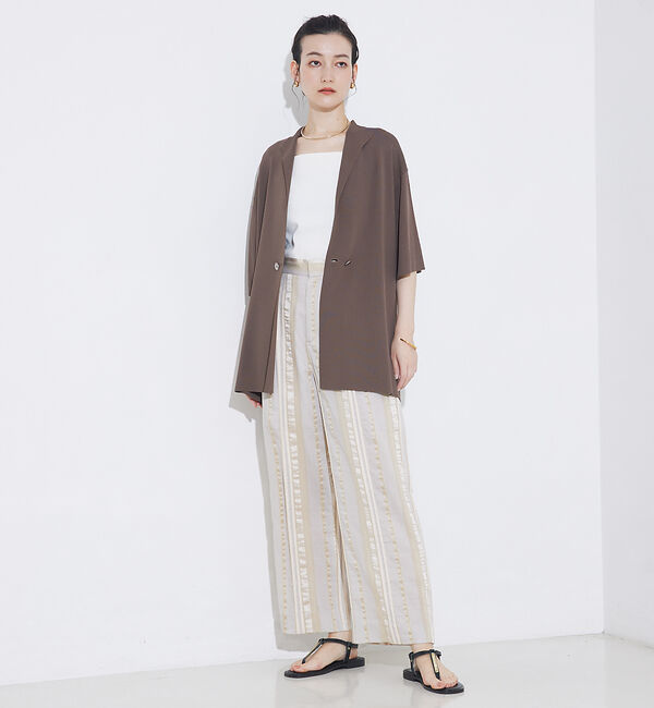 qualite「【セットアップ対応】キュプラストライプパンツ」|その他|