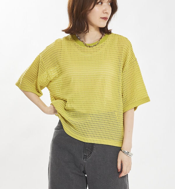 abahouse mavie「メッシュレースプルオーバー」|Tシャツ・カットソー|ライム