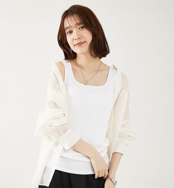 abahouse mavie「スクエアネック2WAYタンクトップ」|キャミソール|