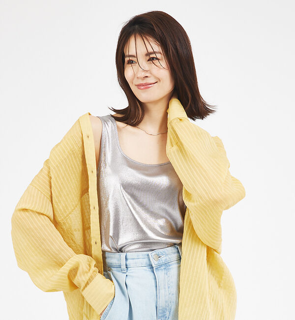 abahouse mavie「スクエアネック2WAYタンクトップ」|キャミソール|