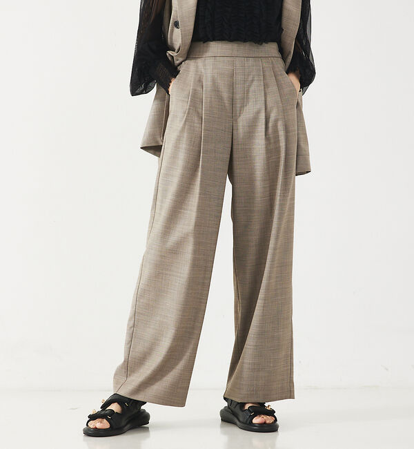 abahouse mavie「【LEE掲載・セットアップ対応】メランジ調ストレートパンツ/リネンライクタックス」|その他|