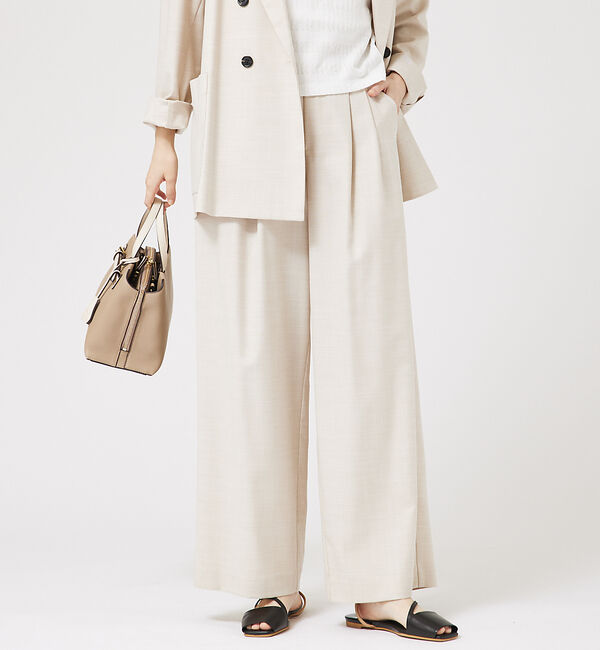 abahouse mavie「【LEE掲載・セットアップ対応】メランジ調ストレートパンツ/リネンライクタックス」|その他|