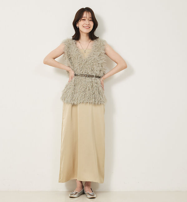 abahouse mavie「フェザーチュールヤーンニットベスト」|ベスト・ジレ|