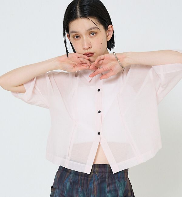 NOMINE「ハーフスリーブ シアー シャツ」|シャツ・ブラウス|