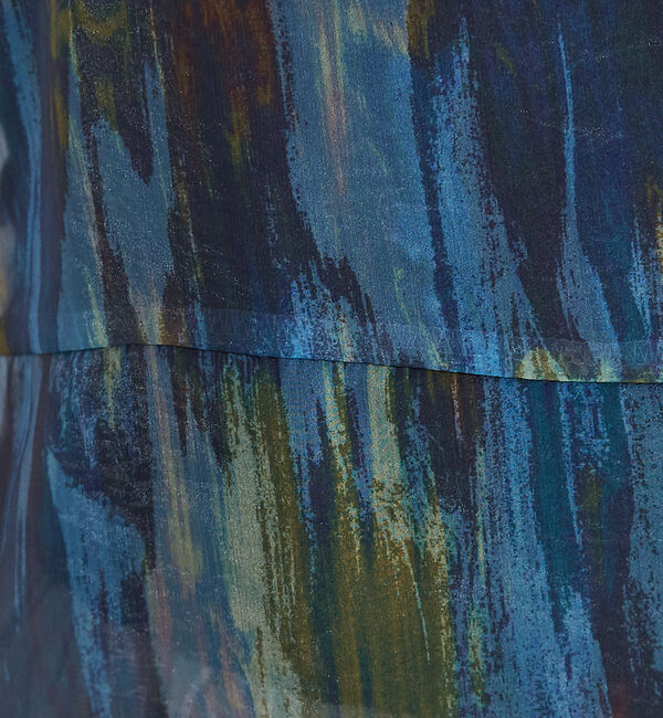 NOMINE「【前後着用可】水彩アート ニュアンス柄 2WAY シアー キャミワンピース ロン」|ワンピース|