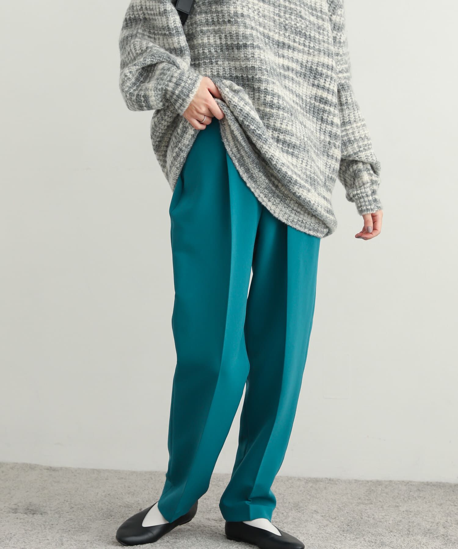 URBAN RESEARCH DOORS「ダブルクロスストレートイージーパンツ」|その他|グリーン系その他