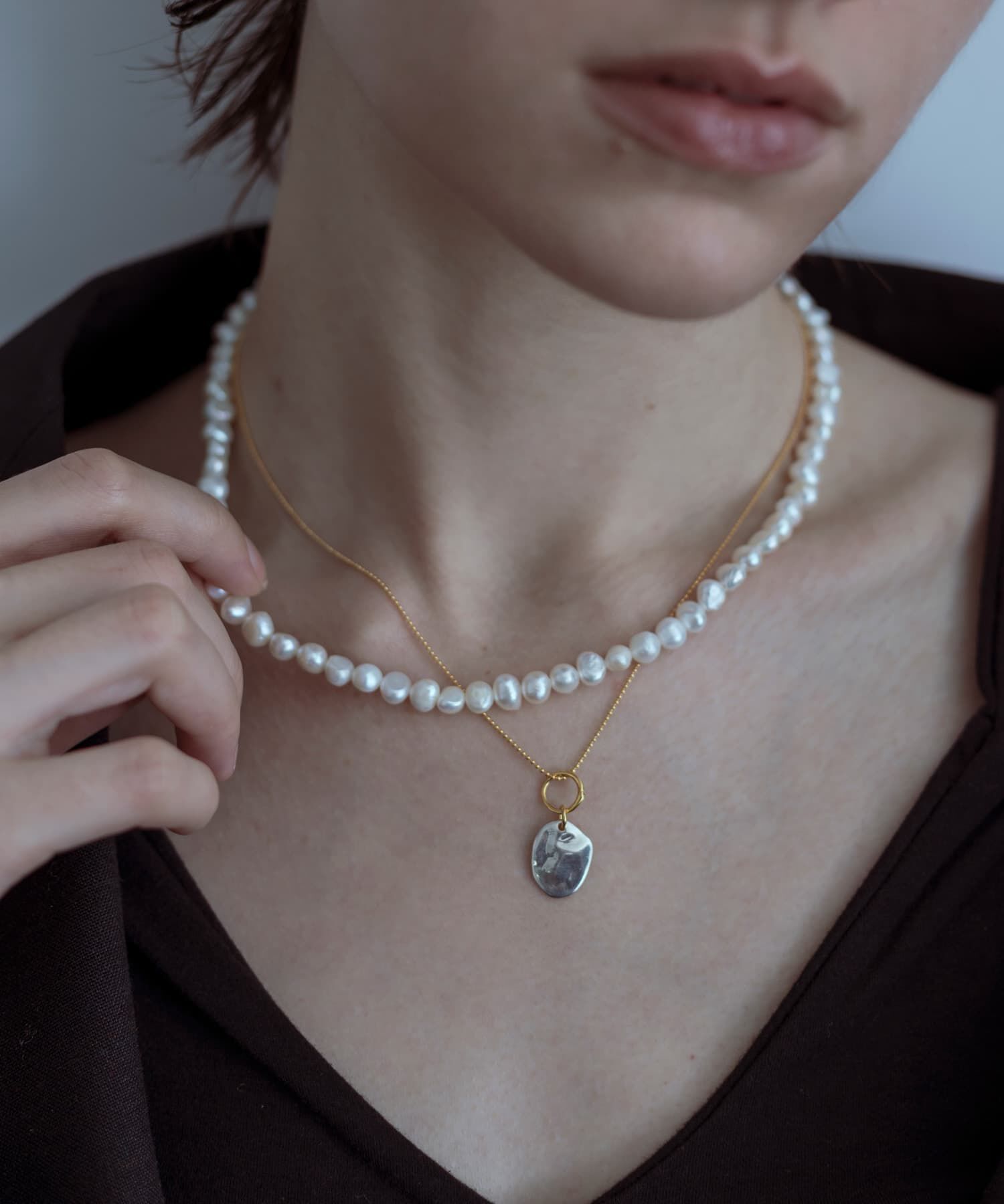 SMELLY「SMELLY so&rsquo;　pearl hook necklace」|ネックレス|
