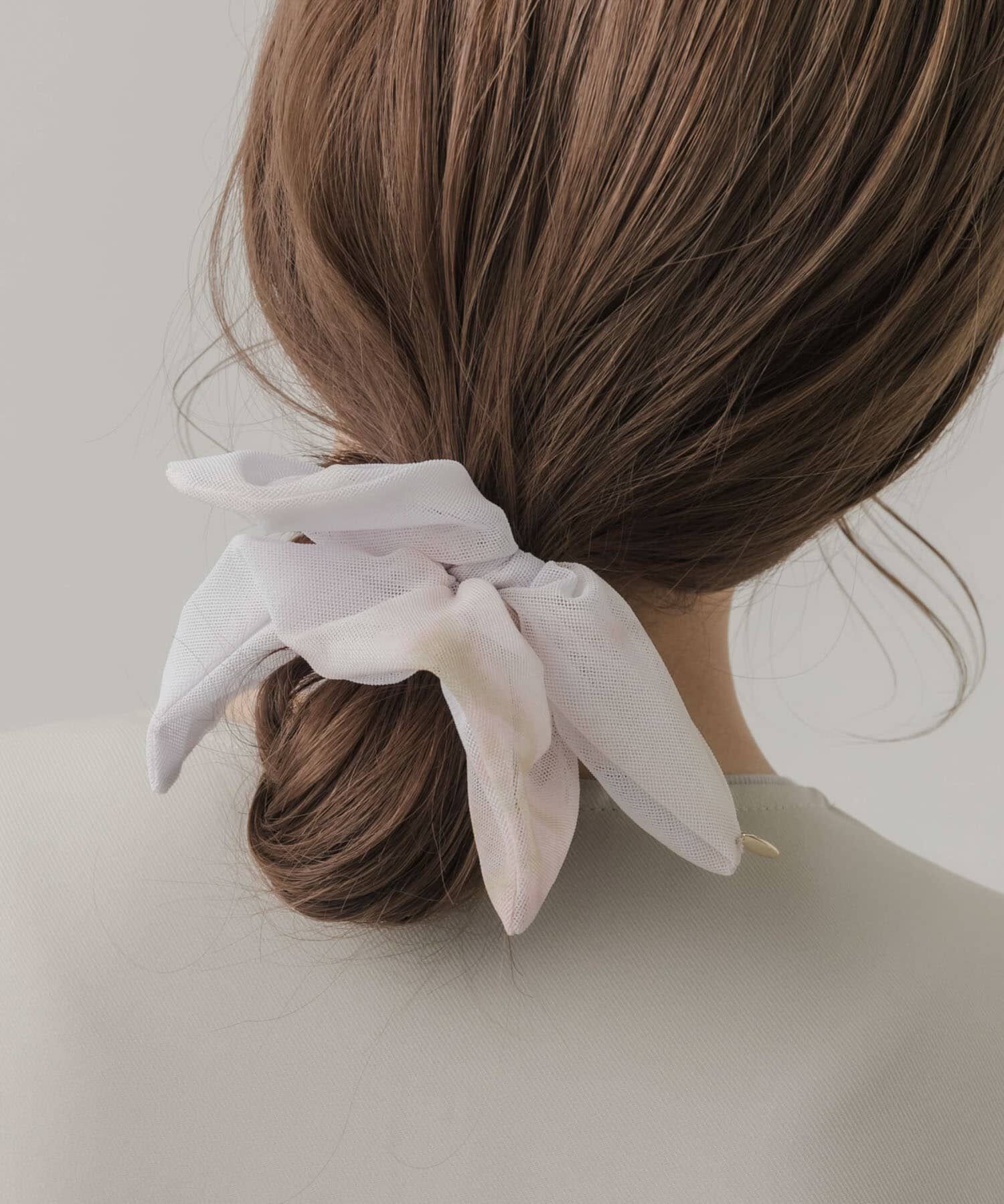 SMELLY「タイダイシアーメッシュヘンケイシュシュ」|ヘアゴム・シュシュ|ピンク