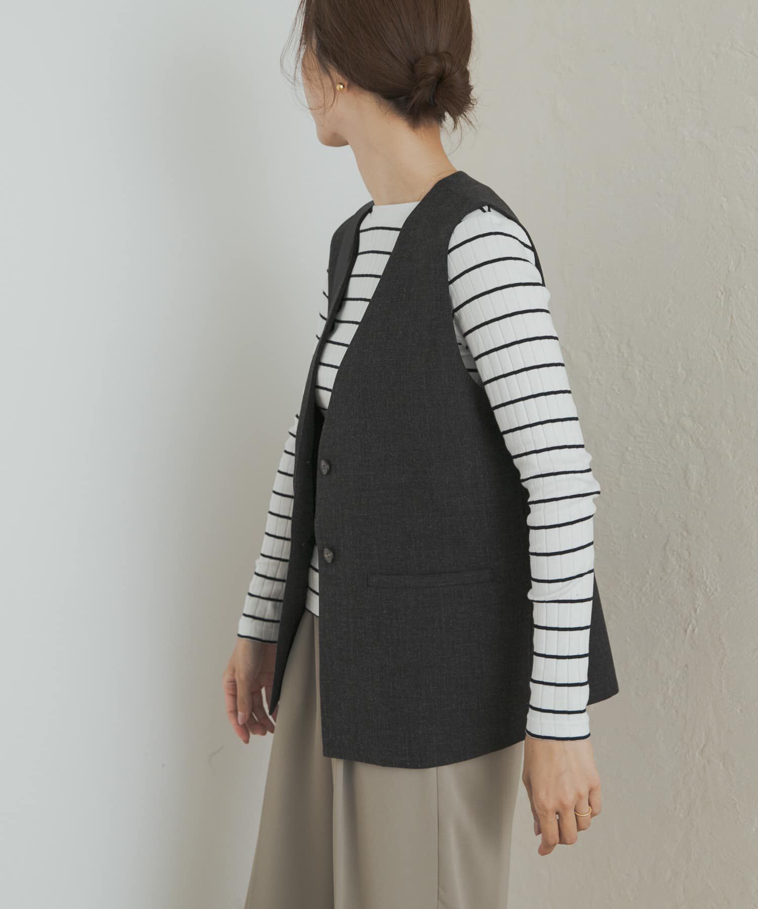 URBAN RESEARCH DOORS「ノーカラージレ」|ノーカラーコート|