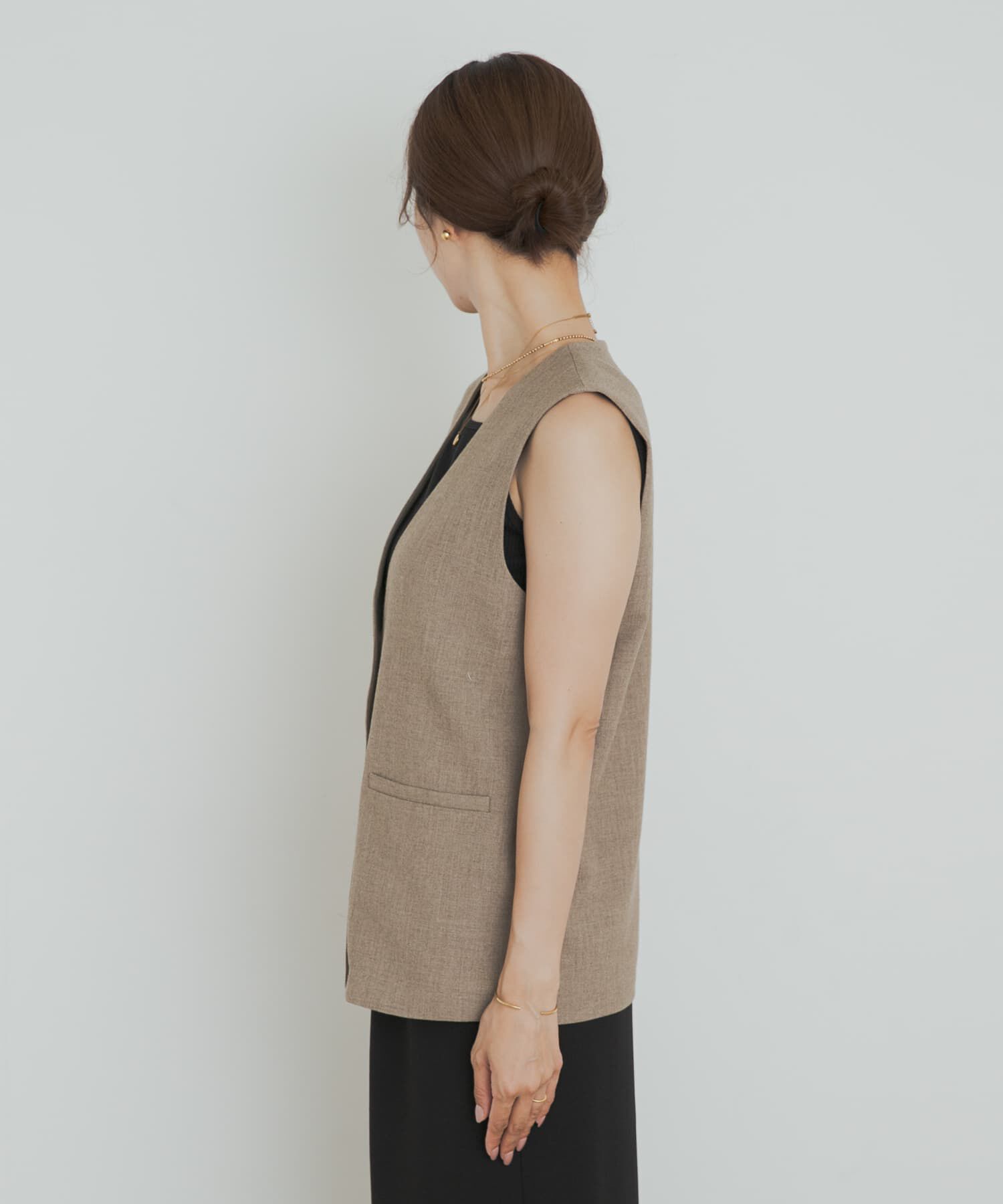 URBAN RESEARCH DOORS「ノーカラージレ」|ノーカラーコート|