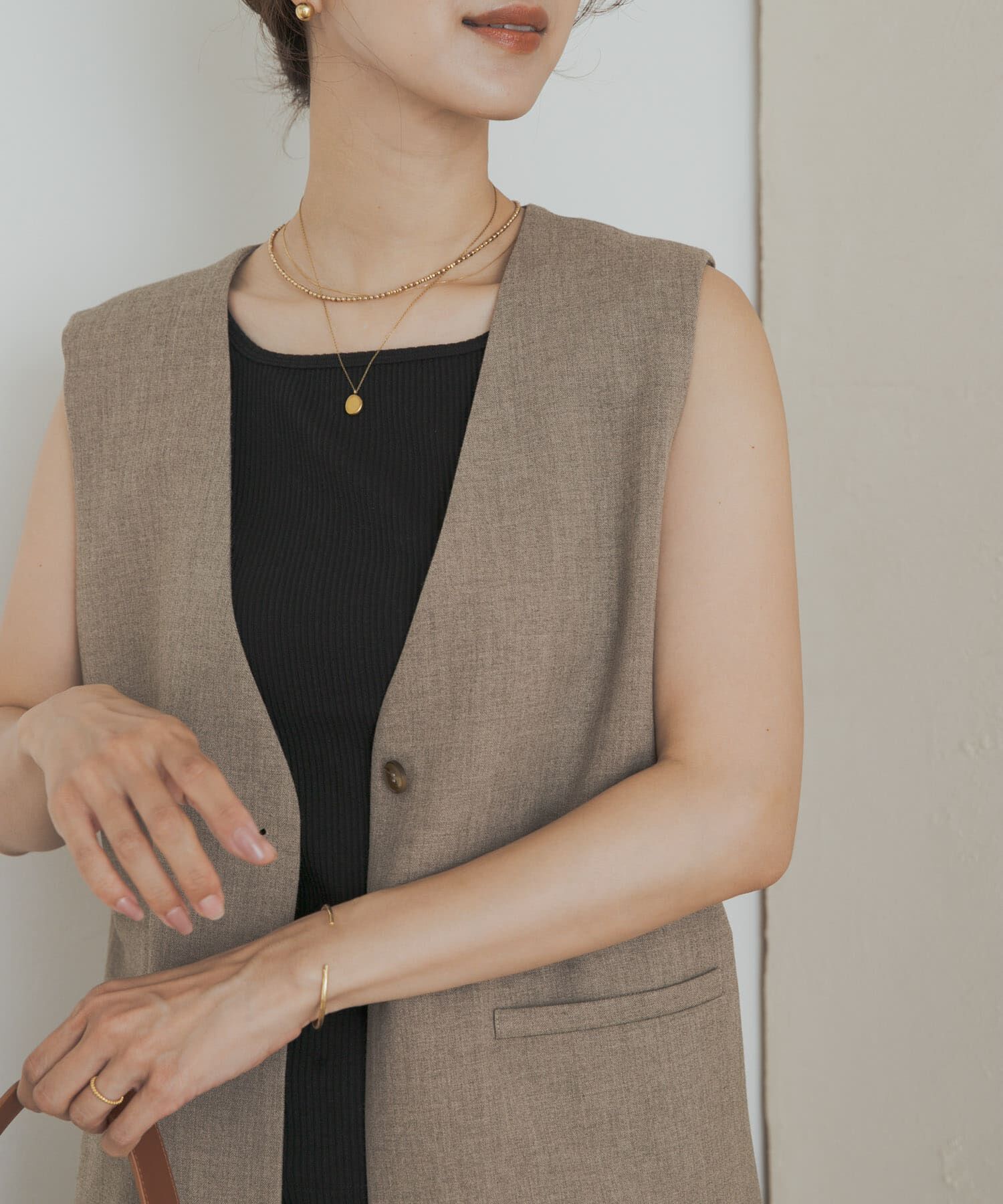 URBAN RESEARCH DOORS「ノーカラージレ」|ノーカラーコート|