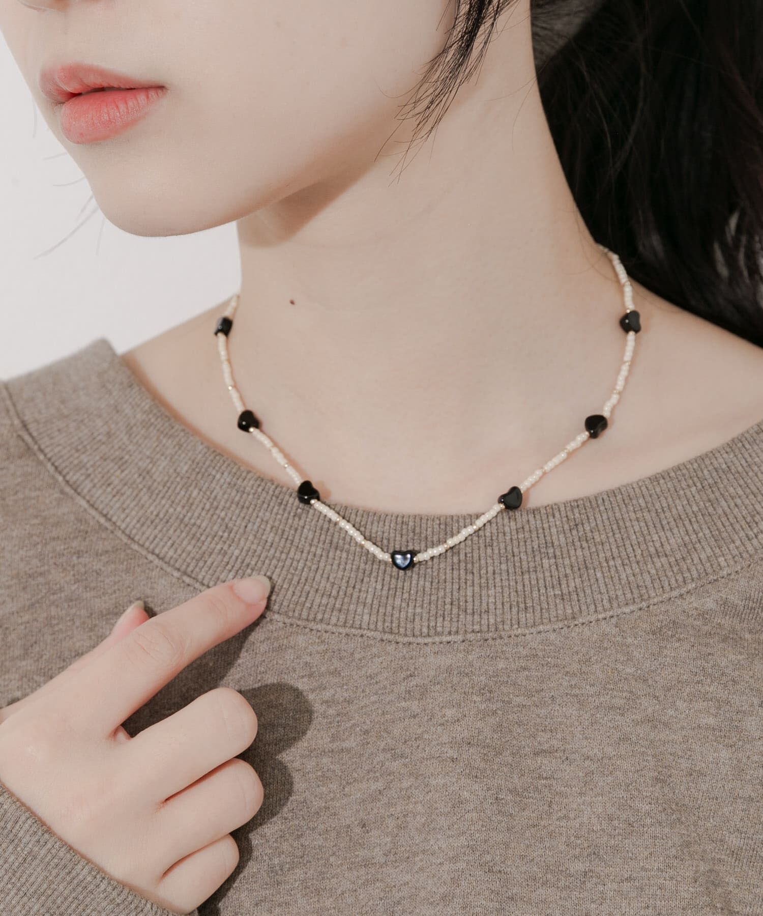 SMELLY「ハートビーズネックレス」|ネックレス|