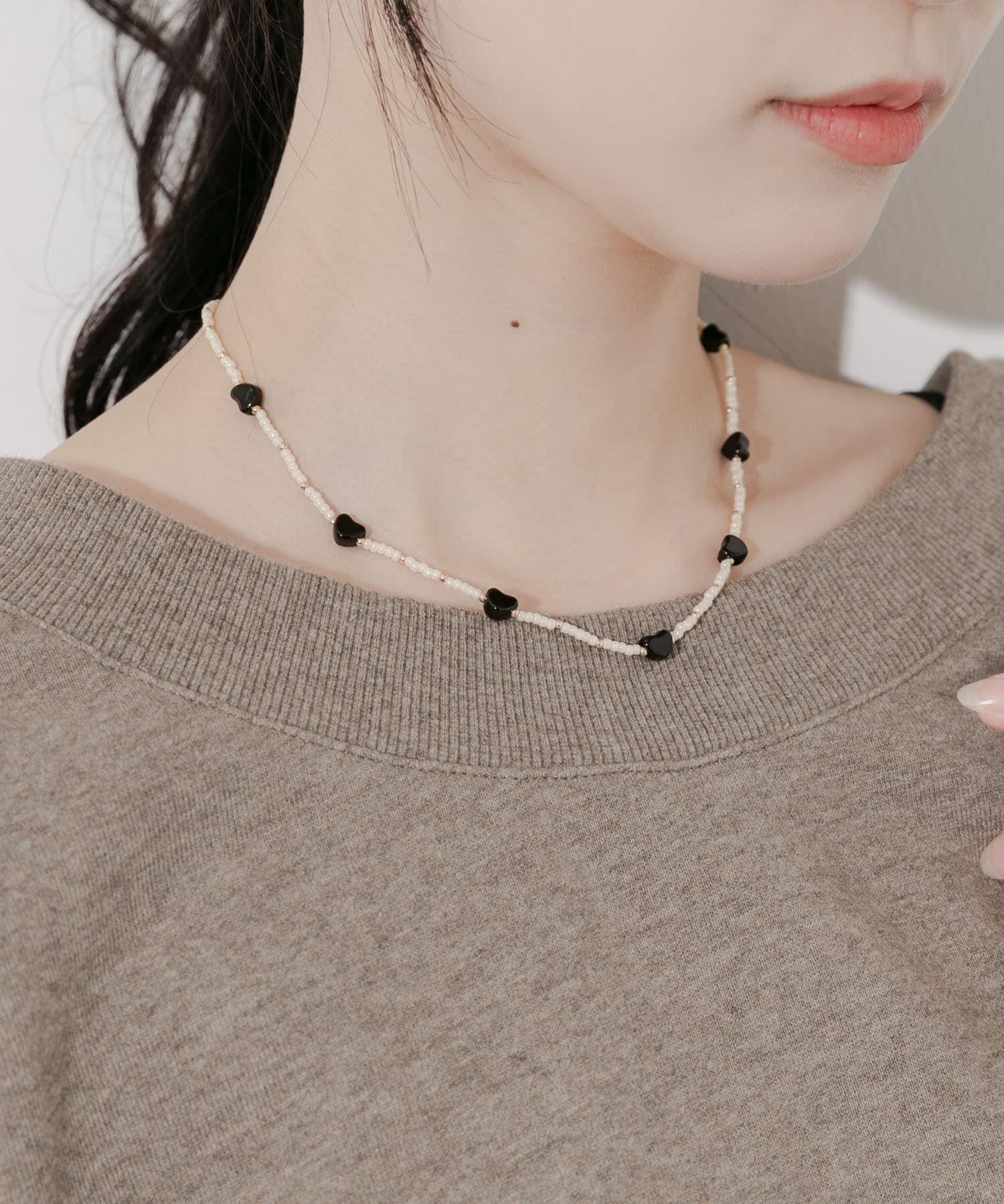 SMELLY「ハートビーズネックレス」|ネックレス|