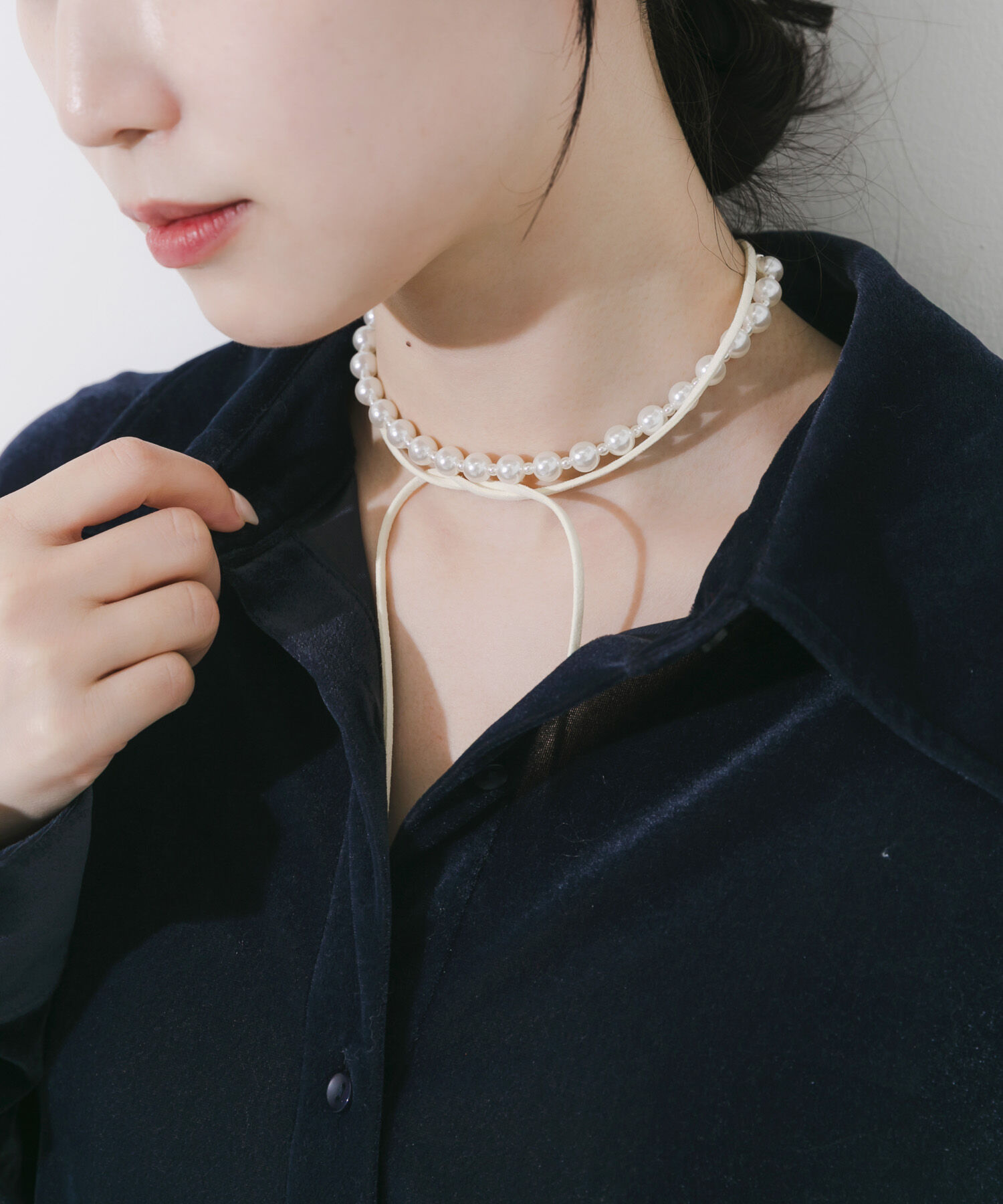 SMELLY「パールコードチョーカーネックレス」|ネックレス|