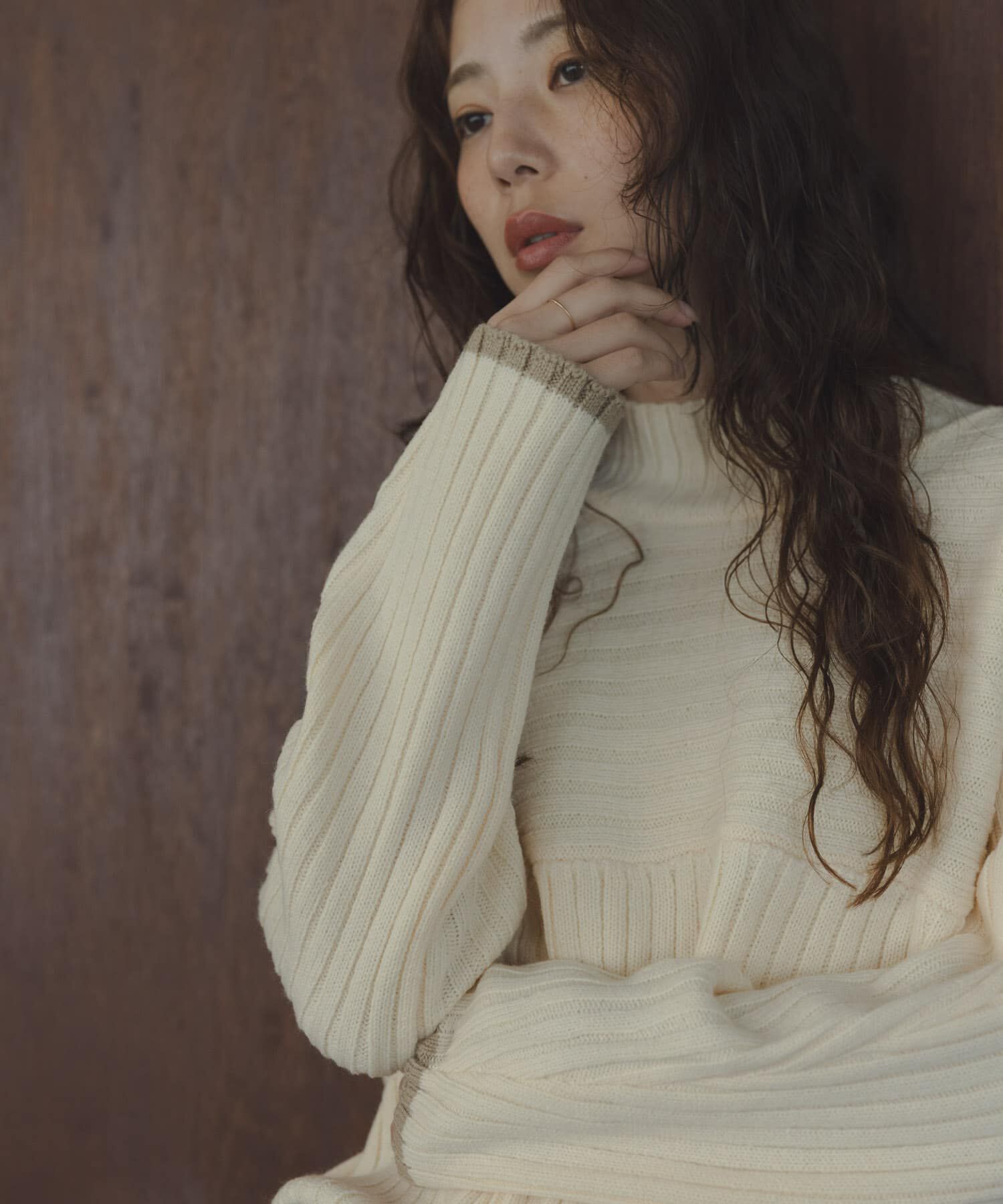 Sonny Label 「ワイドリブ切替えニット」|ニット・セーター|