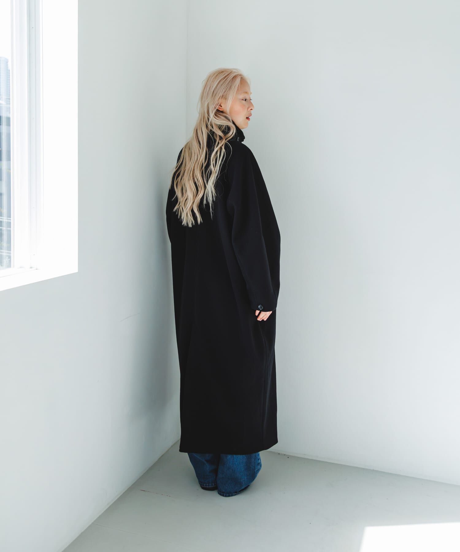  「ステンカラーコクーンロングコート」|ステンカラーコート|