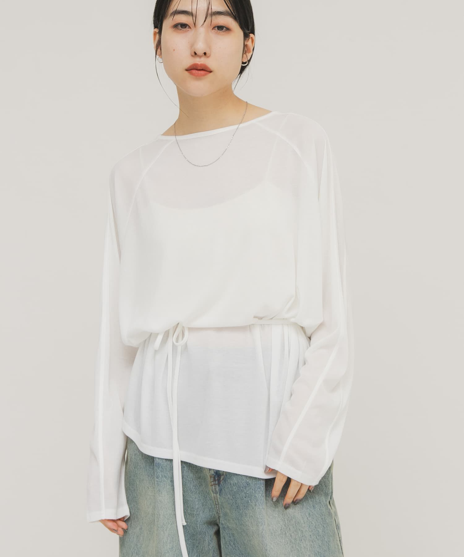  「ルーズシアートップス+ストラップ」|Tシャツ・カットソー|オフホワイト
