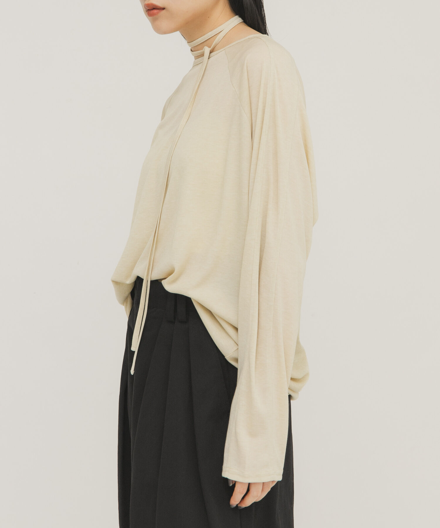  「ルーズシアートップス+ストラップ」|Tシャツ・カットソー|ベージュ