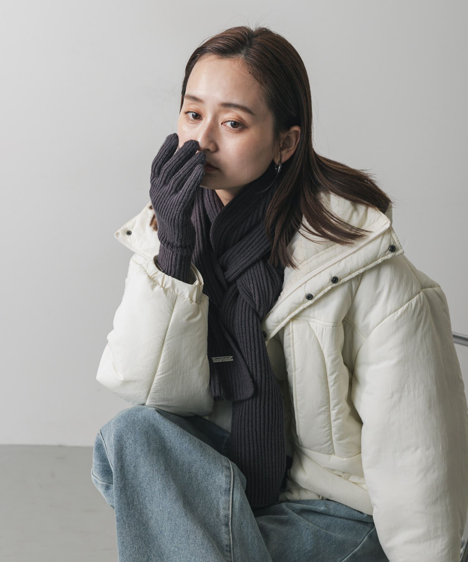 SENSE OF PLACE by URBAN RESEARCH「モチモチニットグローブ」|手袋|チャコールグレー