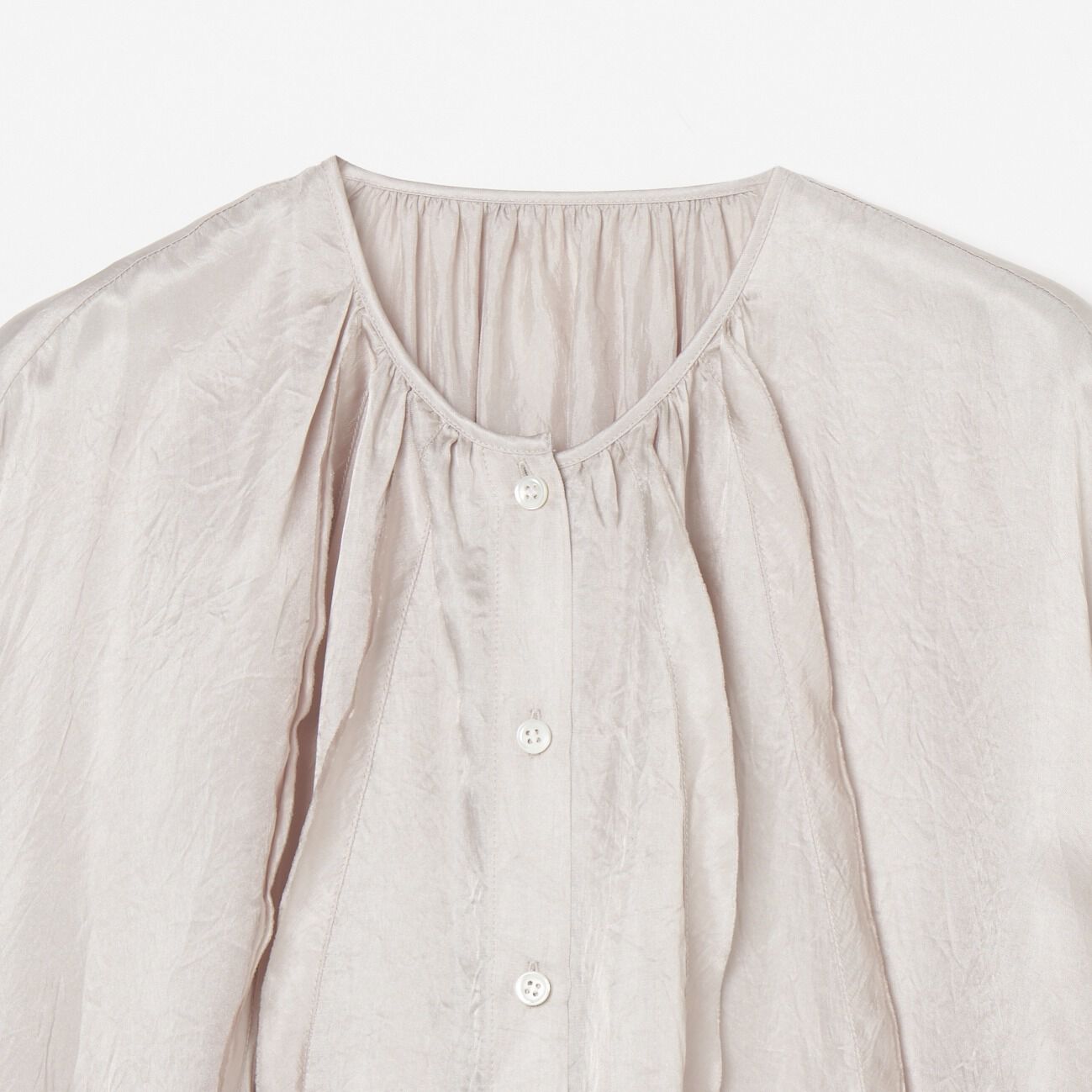 HELIOPOLE「HELIOPOLE CREPE SHEER GATHERED BLOUSE」|シャツ・ブラウス|