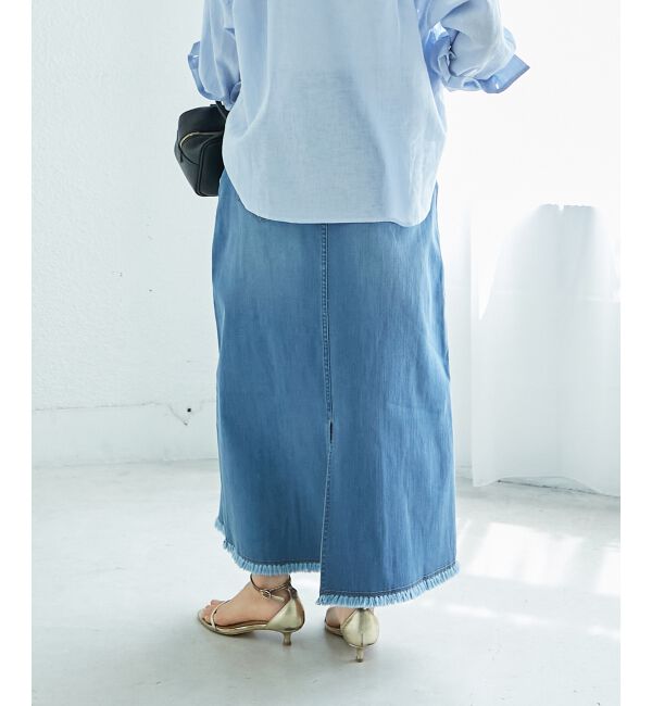  「リメイク風ラメデニムスカート」|スカート|