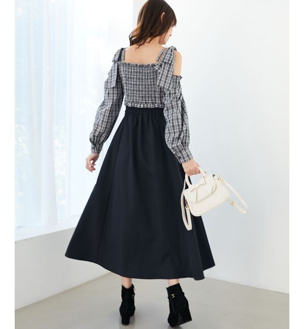  「2way肩リボンドッキングワンピ」|ワンピース|